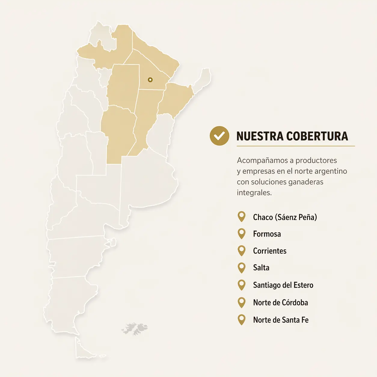 Mapa de cobertura ADN Ganadería — Norte Argentino